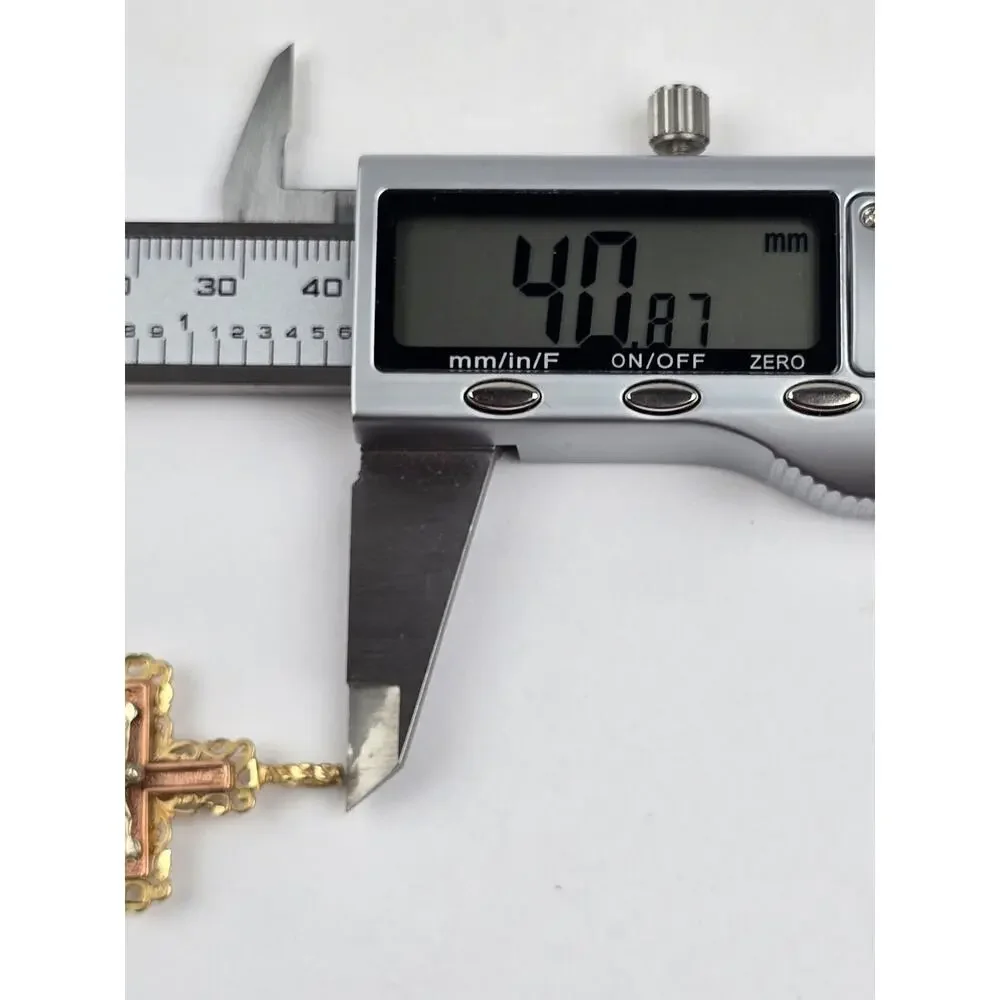 Michael Anthony 14k Tri-Color Gold Cross Crucifix 4.4g. large bale for chain
